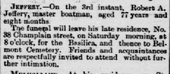 JEFFERY, Robert A obit 2