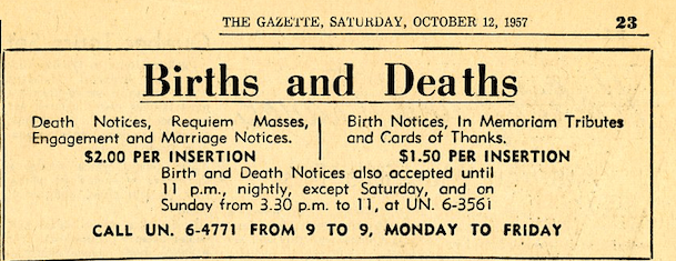 The Gazette, Montreal B/M/D – Oct 12,&nbsp;1957