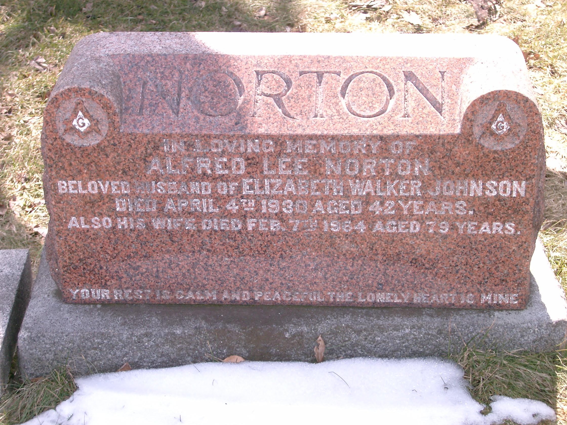 Alfred Norton headstone
