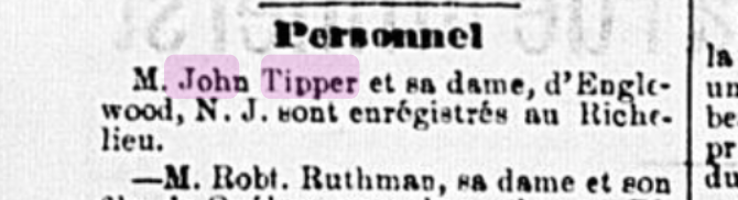 John Tipper - L'Étendard, samedi 17 septembre 1887