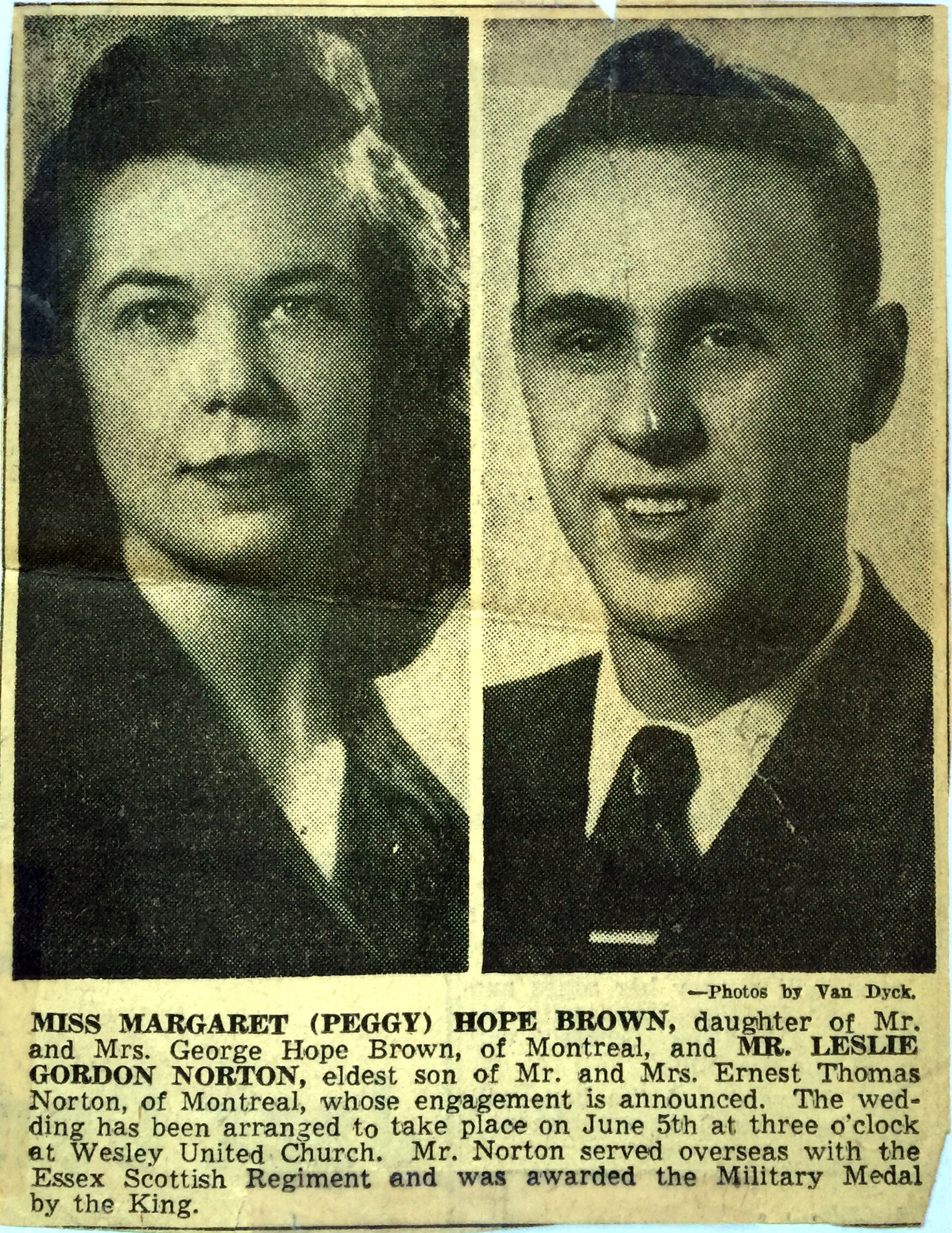 NORTON, Leslie Gordon engagement announcement