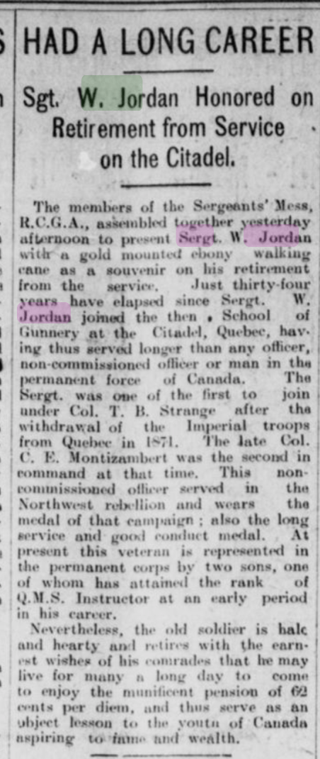 Wm Jordan long career retires 1905