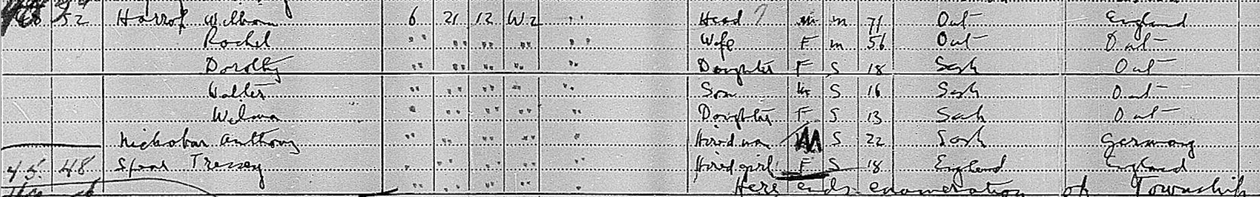 Harrop family 1926 census, Abernathy, Melville district sub dist 39